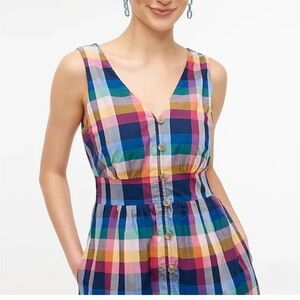J. Crew Madras Sleeveless Midi Dress, Size 6